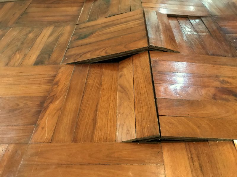 Signs of water damage in floors